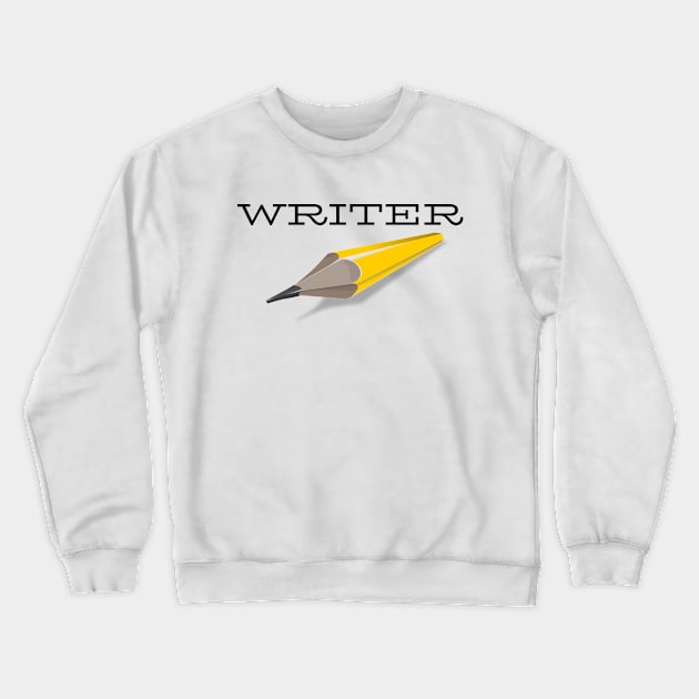 Writer Bold Yellow Pencil Crewneck Sweatshirt by CasualTeesOfFashion